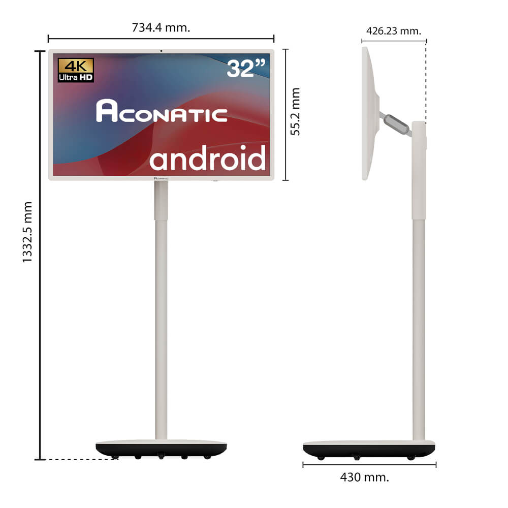 จอมอนิเตอร์ ระบบสัมผัส 32 นิ้ว ACONATIC 32SMU8000AN แอนดรอยด์ สมาร์ท สีขาว (รับประกัน 1 ปี)